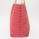 FENDI Zucchino Canvas Tote Bag Red Auth 151348-3