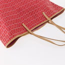 FENDI Zucchino Canvas Tote Bag Red Auth 151348-6