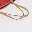 FENDI Zucchino Canvas Tote Bag Red Auth 151348-7