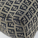 FENDI Zucchino Canvas Hand Bag Navy Silver Auth 151349-11