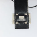 FENDI Zucchino Canvas Hand Bag Navy Silver Auth 151349-17