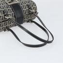 FENDI Zucchino Canvas Hand Bag Navy Silver Auth 151349-7