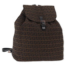 FENDI Zucchino Canvas Backpack Brown Black Auth 151350-1