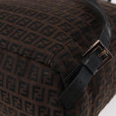FENDI Zucchino Canvas Backpack Brown Black Auth 151350-13