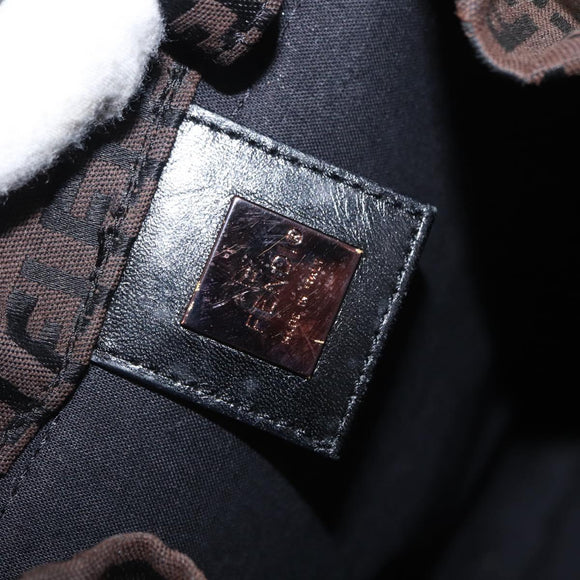 FENDI Zucchino Canvas Backpack Brown Black Auth 151350