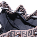 FENDI Zucchino Canvas Backpack Brown Black Auth 151350-18