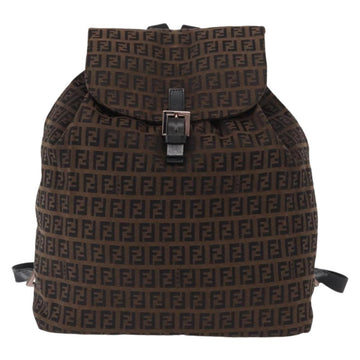 FENDI Zucchino Canvas Backpack Brown Black Auth 151350 - 0