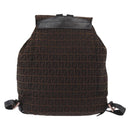 FENDI Zucchino Canvas Backpack Brown Black Auth 151350-3