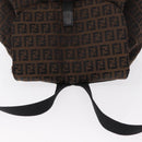 FENDI Zucchino Canvas Backpack Brown Black Auth 151350-6