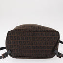 FENDI Zucchino Canvas Backpack Brown Black Auth 151350-9