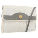 Christian Dior Honeycomb Canvas Shoulder Bag PVC Gold White Auth 151351-1