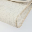 Christian Dior Honeycomb Canvas Shoulder Bag PVC Gold White Auth 151351-10