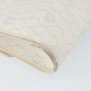 Christian Dior Honeycomb Canvas Shoulder Bag PVC Gold White Auth 151351-13