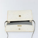 Christian Dior Honeycomb Canvas Shoulder Bag PVC Gold White Auth 151351-15