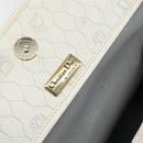 Christian Dior Honeycomb Canvas Shoulder Bag PVC Gold White Auth 151351-16
