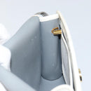 Christian Dior Honeycomb Canvas Shoulder Bag PVC Gold White Auth 151351-19