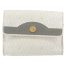 Christian Dior Honeycomb Canvas Shoulder Bag PVC Gold White Auth 151351-2