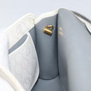 Christian Dior Honeycomb Canvas Shoulder Bag PVC Gold White Auth 151351-20