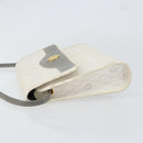 Christian Dior Honeycomb Canvas Shoulder Bag PVC Gold White Auth 151351-5