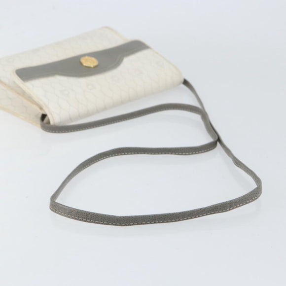 Christian Dior Honeycomb Canvas Shoulder Bag PVC Gold White Auth 151351