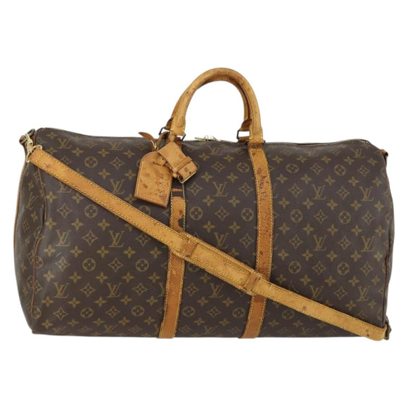 LOUIS VUITTON Monogram Keepall Bandouliere 55 Boston Bag M41414 LV Auth 151357
