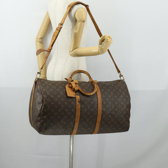 LOUIS VUITTON Monogram Keepall Bandouliere 55 Boston Bag M41414 LV Auth 151357