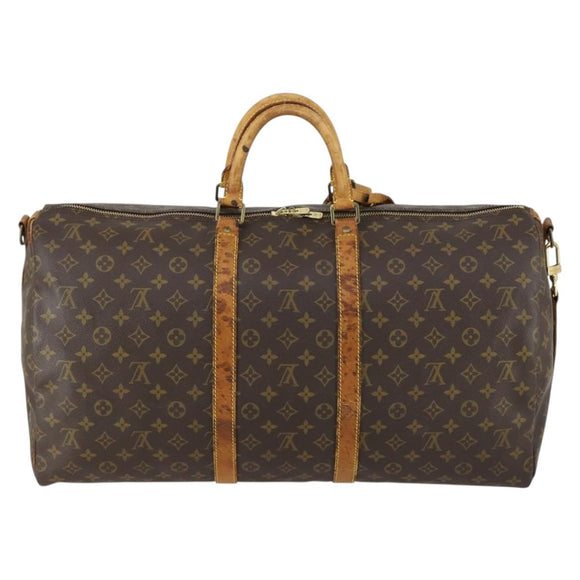 LOUIS VUITTON Monogram Keepall Bandouliere 55 Boston Bag M41414 LV Auth 151357