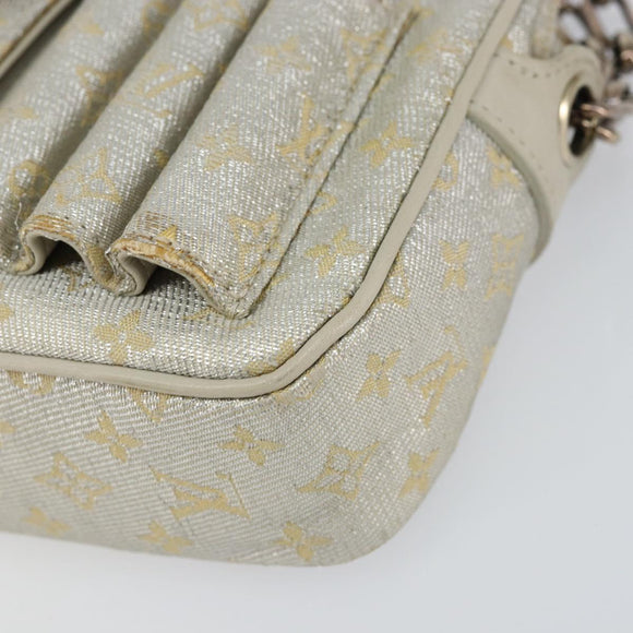 LOUIS VUITTON Monogram Shine Chain McKenna Bag Silver M92362 LV Auth 151359A