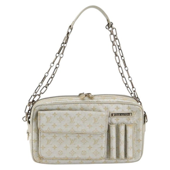 LOUIS VUITTON Monogram Shine Chain McKenna Bag Silver M92362 LV Auth 151359A