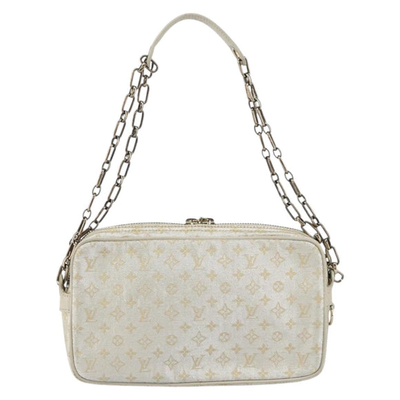 LOUIS VUITTON Monogram Shine Chain McKenna Bag Silver M92362 LV Auth 151359A