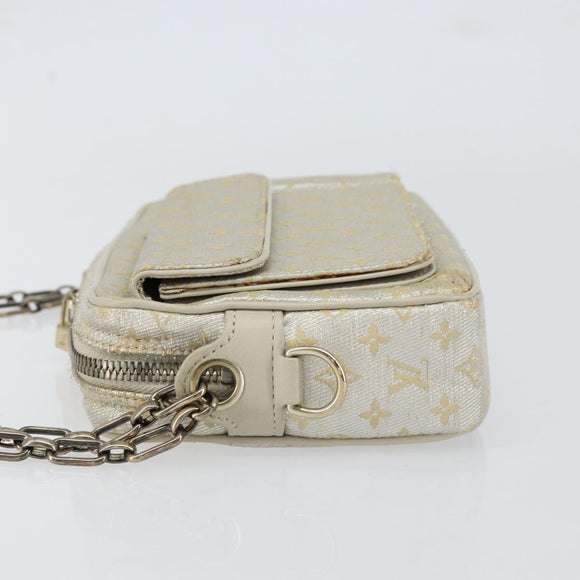 LOUIS VUITTON Monogram Shine Chain McKenna Bag Silver M92362 LV Auth 151359A