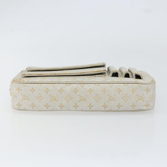 LOUIS VUITTON Monogram Shine Chain McKenna Bag Silver M92362 LV Auth 151359A