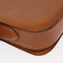 CELINE Shoulder Bag Leather Beige Gold Auth 151360-13