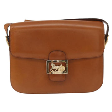 CELINE Shoulder Bag Leather Beige Gold Auth 151360 - 0