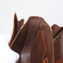 CELINE Shoulder Bag Leather Beige Gold Auth 151360-21