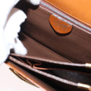 CELINE Shoulder Bag Leather Beige Gold Auth 151360-22