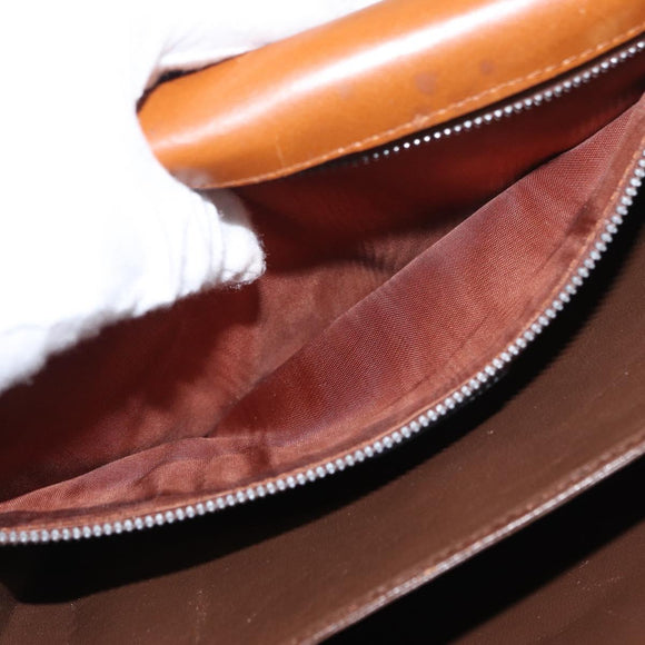 CELINE Shoulder Bag Leather Beige Gold Auth 151360