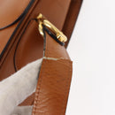 CELINE Shoulder Bag Leather Beige Gold Auth 151360-9