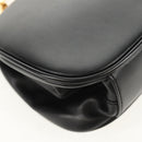 BURBERRY Shoulder Bag Leather Black Gold Auth 151361AV-14