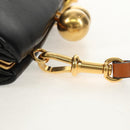 BURBERRY Shoulder Bag Leather Black Gold Auth 151361AV-18