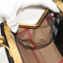 BURBERRY Shoulder Bag Leather Black Gold Auth 151361AV-22