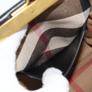 BURBERRY Shoulder Bag Leather Black Gold Auth 151361AV-23