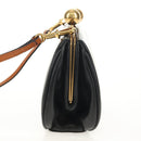 BURBERRY Shoulder Bag Leather Black Gold Auth 151361AV-5
