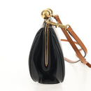 BURBERRY Shoulder Bag Leather Black Gold Auth 151361AV-6