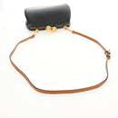 BURBERRY Shoulder Bag Leather Black Gold Auth 151361AV-8