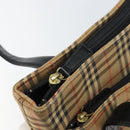 BURBERRY Nova Check Tote Bag Canvas Leather Beige Gold Auth 151362-15