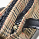 BURBERRY Nova Check Tote Bag Canvas Leather Beige Gold Auth 151362-21