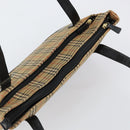 BURBERRY Nova Check Tote Bag Canvas Leather Beige Gold Auth 151362-6