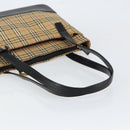 BURBERRY Nova Check Tote Bag Canvas Leather Beige Gold Auth 151362-7