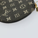 LOUIS VUITTON Mini Lin Porte Monnaie Round Coin Purse Black M92453 Auth 151364-15